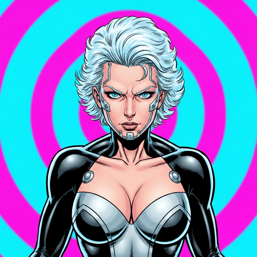 Portrait of Aurora Wynter, a Seasoned Human (Cyborg)